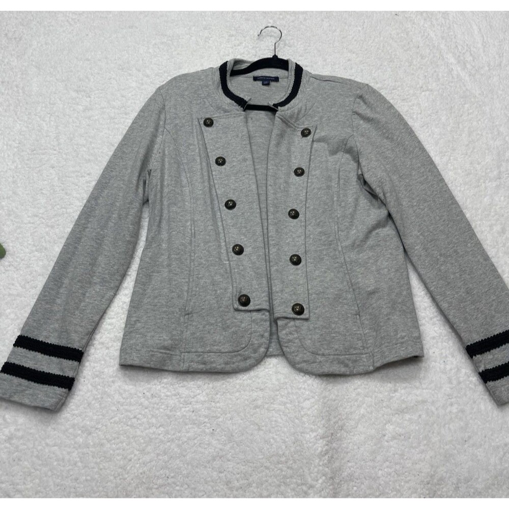 Tommy Hilfiger Blazer Jacket Women Gray Preppy Secretarial Minimalist Large